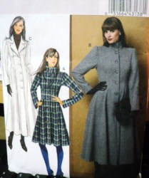 5425 EZ LINED BUTTON BK BELT COLLAR COAT LENGTHS PATTERN 6-12